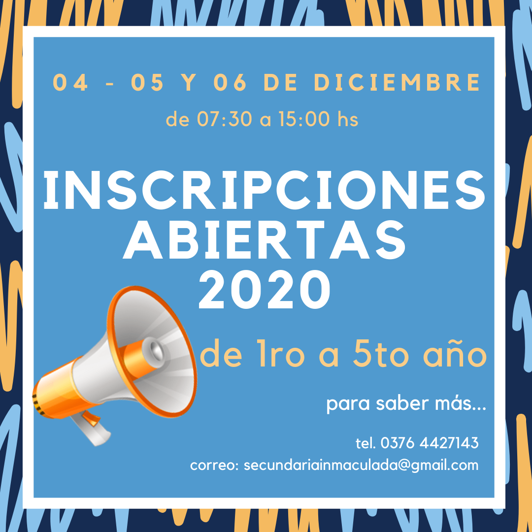 Inscripciones al Nivel Secundario 2020