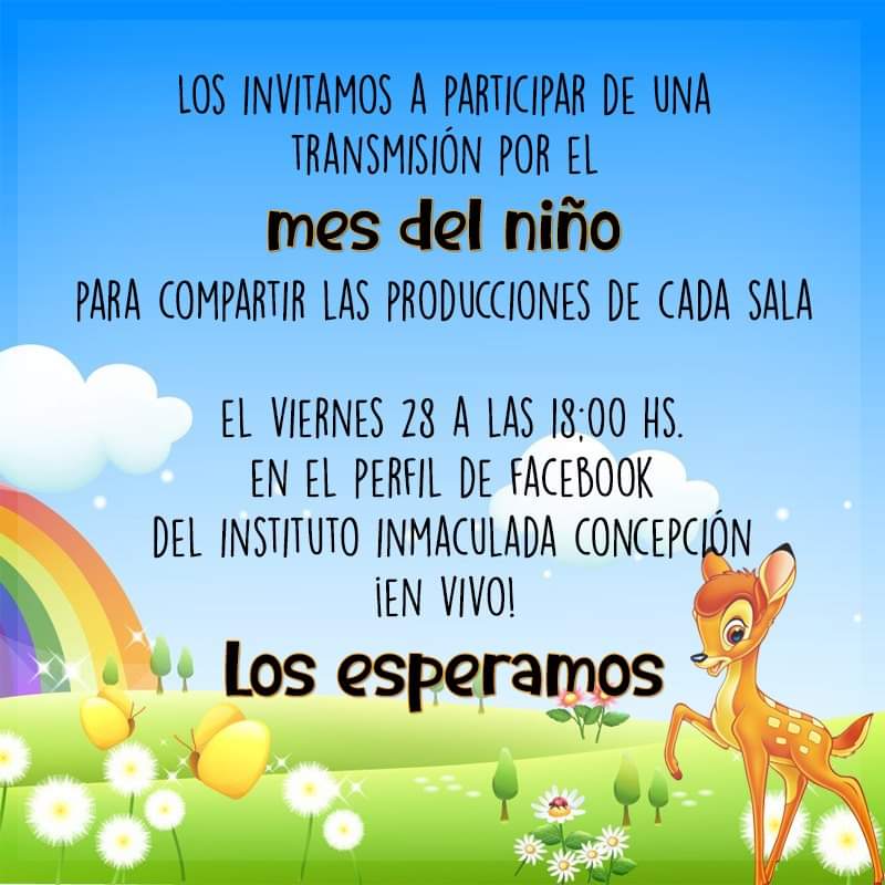 Los invitamos a festejar el mes del Niño. Streaming en vivo