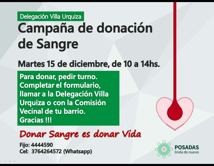 Campaña de donación de Sangre.